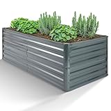 Arebos Hochbeet Metall 180x90x79 cm | Gartenbeet aus...