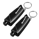 fioria Automotive Pannenwerkzeugset Mini-Notfall-Fensterbrecher Gurtschneider Notfallhammer Schlüsselanhänger mit Sicherheitsgurtschneider Glasbrecher-Emergency Car Tool (Schwarz, 2 Stück/Packung)