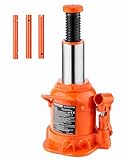 VEVOR Hydraulischer Wagenheber 20 t Stempelwagenheber Flaschenwagenheber mit 17-32 cm Hubbereich und 3-teiligem langem Griff, für Auto Pickup LKW Wohnmobil Autoreparatur Industrietechnik