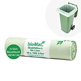 bioMat Kompostierbare 120/140l Biomüllbeutel, 10 Müllsäcke für Biotonne, Restmülltonne, Made in Germany, Premium-Qualität, Klimaneutral