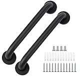 supregear Badezimmer Haltegriff, 2-Pack 30 cm Rutschfester Badezimmer Sicherheitsgriff aus 201 Edelstahl in Ölgeriebener Schwarzer Ausführung Handlauf, Wandmontiert mit Verdeckten Schrauben