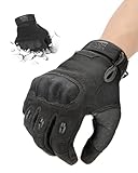 KEMIMOTO Taktische Handschuhe, Motorradhandschuhe, Militär Einsatzhandschuhe mit Kohlefaser Knöchelprotektor und Touchscreen, Atmungsaktiv, Vollfinger, für Bushcraft, Motorrad, Jagd und Security