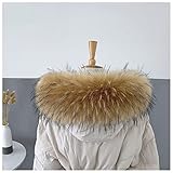 SHTGOI Fauxpelzkragen Abnehmbar Kunstfell Pelzkragen Wärm Fellkragen Fellimitat Fuchs Pelzkragen Pelzschal Fellkragen Flauschig Kunstpelz Kragen für Kapuze Wintermantel 45cm - 80cm Braun