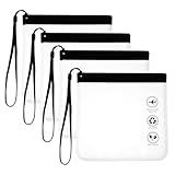 4 PCS Kulturbeutel Transparent,20 X 20 cm Flüssigkeitsbeutel Beutel, Schwarz Mit Griff, Kulturbeutel Durchsichtig, Auslaufsicher, Wiederverwendbar,Reisebeutel Handgepäck