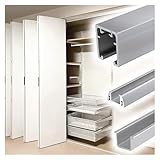 schiebetürbeschlag Hochleistungs-Falttür-Hardware-Kit, schwimmende Schiebetürschiene aus Aluminiumlegierung mit Soft-Close-Mechanismus, versteckte Schranktüren(120in/304.8cm 3-fold 6 doors)