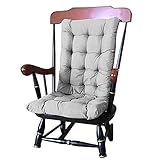 Stuhlkissen mit hoher Rückenlehne for drinnen und draußen, Schaukelstuhlkissen mit Bändern, verdickte Terrassen-Chaiselongue, Schaukel, Liegebank, Kissenpolster, Matte / 1161 (Color : Gray, Size : 1