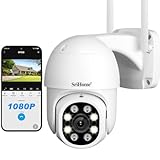 SriHome Überwachungskamera Outdoor, 1080P WiFi Home Überwachungskamera mit App, PTZ IP Kamera, Nachtsicht, IP66 Wasserdicht, 2-Wege-Audio, Sichtschutz, Garten/Haus/Haustier/Baby Monitor