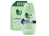 SCHAUMA Shampoo 7 Kräuter1x 2x400 ML & Schauma Shampoo 7 Kräuter Nachfüllpack, Frische-Shampoo für normales bis schnell fettendes Haar (1x800 ml)