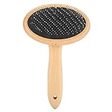 Generic Holzbürste für Haustiere mit Weichen, Dichten Und Nicht Spitzen Stahlnadeln Pflegekamm mit Quadratischen Und Runden Köpfen mit Glattem Holzgriff für Flauschige Katzen Hunde (Trompete mit