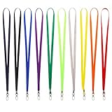 Popuppe 10 Stücke Schlüsselbänder Umhängebänder Nylon Lanyards Schönes Umhängeband Bunt Schlüsselband mit Drehbarem Metallclip für Ausweise, Impfpass Erwachsene