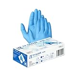 Gedikum 100x Nitrilhandschuhe Box Einweghandschuhe, Einmalhandschuhe, Untersuchungshandschuhe, puderfrei, ohne Latex, unsteril, latexfrei, disposible gloves Blau/Schwarz Gr. S-XL (Schwarz, M)