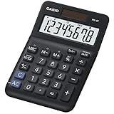 Casio Tischrechner MS-8F, 8-stellig, Steuerberechnung, Währungsumrechnung, Vorzeichenwechsel, Solar/Batteriebetrieb