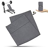 PEAQUE Fitness-Handtuch aus Mikrofaser mit Frottee-Struktur | Sport-Handtuch für Fitnessstudio und Gym | saugstark, leicht, kompakt, weich (100 x 40 cm, Grau)