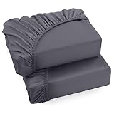 Utopia Bedding - 2er Set Spannbettlaken 180x200cm - Grau - Oeko-Tex Zertifiziertes - Gebürstete Mikrofaser Spannbetttuch - 35 cm Tiefe Tasche