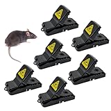 Xpieoyrm 6 Stück Mausefalle, Effiziente Wiederverwendbare Schlagfalle, Sofort startklar Professionelle Rattenschlagfallen, Rattenfalle ohne Rattengift, Mausfallen für Haus und Draußen