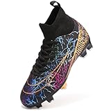 PiDaGlobal Kinder Fußballschuhe Jungen Mädchen Sportliche Fussballschuhe Indoor Outdoor Athletics Professionelle Trainingsschuhe 31EU Schwarz