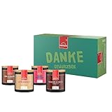 Hartkorn - Danke Gewürzbox (4-teilig) - Süße Verführung - Young Kitchen (Sweet Tonka Kiss Gewürz, Schoko-Schock Gewürzzucker, Apfelkuchen Gewürz, Zimt & Zucker Gewürz) - Geschenkset