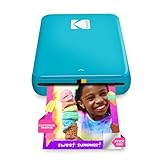 KODAK Step Sofort-Smartphone-Fotodrucker - Tragbarer Mini-Farb-Mobilfotodrucker - Zink 2x3” Klebefotos - Bluetooth-kompatibel mit iOS- & Android-Geräten - Spaßige Bearbeitungs-App - Blau