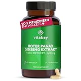 Vitabay Roter Ginseng 600 mg – 120 vegane Panax Ginseng Extrakt Kapseln – Standardisiert auf 20% Ginsenoside – Vegan und frei von Zusatzstoffen – Sorgfältig verarbeitet – Laborgeprüft in Deutschland