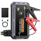 5000A Starthilfe Powerbank für PKW, 12V tragbarer Batterie Booster (bis zu 9L Benzin und 8.5L Diesel) mit Starthilfekabel & 500 LUM LED-Licht, Auto Starthilfe Powerbank für SUV, Motorrad & Rasenmäher
