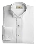 DENDAWEN Neil Allyn Tuxedo-Shirt mit Flügelkragen und Piqué-Lätzchen, 65% Polyester, 35% Baumwolle
