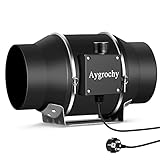 Aygrochy 100mm Regelbar Rohrventilator 350 m³/h, EC motor Abluftventilator für Heizung, Kühlung, Booster, Wachstumszelte, Hydrokulturen, Heimgebrauch, Belüftung und Abluftgebläse.