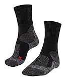 FALKE Herren Wandersocken TK1 Adventure M SO Wolle Antiblasen Dick 1 Paar, Schwarz (Black-Mix 3010), 44-45