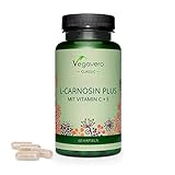 L-CARNOSIN Kapseln Vegavero ® | Mit Vitamin C & E | 500 mg L-Carnosin pro Kapsel | Für Hirn & Haut * | Ohne künstliche Zusatzstoffe | 60 Kapseln | Vegan