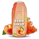 He-Ju Zero Sirup zuckerfrei Pfirsichgeschmack, 65 ml (32 Portionen), ohne Zuckerzusatz, nur 2 kcal pro Portion, Vegan & kalorienarm, ergibt bis zu 8L erfrischendes Getränk, intensiver Geschmack