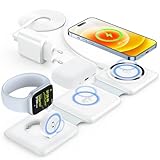 Mag-Safe ladegerät 3 in 1 Faltbar ladestation Apple Watch und iPhone 14 13 12 11 Pro Max Plus,Apple ladestation Wireless Charger 15W für iPhone iWatch & AirPods Pro/2/3 mit Adapter