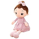 Hpory Stoffpuppe Mädchen, 45cm Niedlich Stoffpuppe Fee Plüschtier mit Bogen Kleidung, Baby Puppe Kuschelpuppe Mädchen Plüsch Spielzeug, Weiche Stoffpuppe Babypuppe Püppchen Geschenk für Kinder