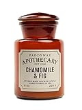Paddywax Apotheker-Kollektion Kerze aus Sojawachsmischung im Glas, Soja-Mischwachs, Kamille & Feige, Medium, 8 Ounce, 8