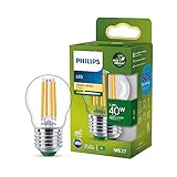 Philips LED Classic ultraeffiziente E27 Lampe in Tropfenform (40 W), LED Lampe mit warmweißem Licht, energiesparende Lampe mit langer Nutzlebensdauer, Energieeffizienzklasse A