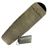 Mil-Tec Schlafsackhülle Modular 3-Lagen Laminat • Wasserdichter Biwaksack mit atmungsaktiver Membran & 2-Wege-Reißverschluss • Schlafsack-Hülle mit Packsack für Camping, Trekking & Survival • Oliv