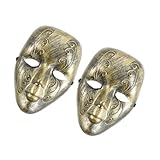 FRCOLOR 2 Stück Vintage Masquerade Masken für Damen und Herren Venezianische Karnevalsmasken mit Filigranem Design Leicht und für Halloween Maskenball und Themenpartys
