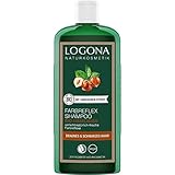 LOGONA Naturkosmetik Farbreflex Shampoo Braun-Schwarz für natürlich glänzendes Haar, Geeignet für braunes und schwarzes Haar, Color Haarshampoo mit veganer Formel aus Bio-Haselnuss, 1 x 250 ml