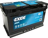 Exide Batteries EK800 AGM PKW Starter-Batterie, Schwarz, 31.5 x 17.5 x 19 cm