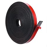Gummistreifen Selbstklebend, 4.5m x12.5mm x1.5mm Neopren Gummistreifen Bautenschutzmatte Vollgummi Gummi Klebeband für Gummidichtung, DIY, Bodenbeläge Schutz, Stoßschutz, Rutschfest