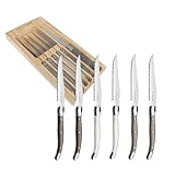 Lou Laguiole 2511MWWA00K35 Tradition Steakmesser Set, Klingestahl 13/0, Silber