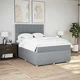Hoodmeel Hellgrau 140x200 cm Stoff #02 Boxspringbett mit Matratze, Schlafzimmerbett, Boxspringbett Mit Matratz, Bockspringbett, Boxspringbetten, Boxspringbett Matratz