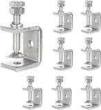 AKOLAFE 8 Stück C klemme 30mm Edelstahl 304 C Zwingen Schraubklemme 0-25mm Roubste Trägerklemme Silbrige Tischklemme Hochleistung Schraubzwinge Für Holzbearbeitung, Schweißtischlerei, Tischlerei