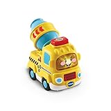 VTech Tut Tut Baby Flitzer - Betonmischer – Spielzeugauto mit Musik, aufleuchtender Taste, spannenden Sätzen und Geräuschen – Für Kinder von 1-5 Jahren, Gelb