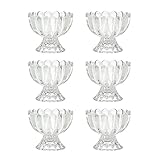 Zerodeko Transparentes Dessertgläserglas, 100 ml Eisbecherglas mit Sockel, Dessertschalen für Eis, Desserts, Vorspeisen, Obst, Milchpudding, 6er-Set