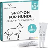 The Home Pet Lab Spot On Zecken- und Floh Schutz für Hunde (L: 20-30 kg), Effektiver Zeckenschutz für den Hund, 3 Monate Langzeitwirkung gegen Zecken