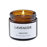 ANSOYER Massagekerze - Basis Soja + Hanfsamenöl - Massageöl Kerze - Körperöl & Lotion Kerze - Home SPA Kerze zur Entspannung - 1.77OZ (Lavendel)