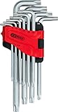 Torx-Winkelstiftschlüssel-Satz, lang, 10-tlg