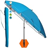 4smile Sonnenschirm Strand SunnyJoy, Blau - UPF 50+...