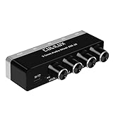 Cubilux 4 Kanal 3,5mm Audio Mixer, Extrem rauscharmer Mini Audio Mixer für Sub-Mixing, 1/8 TS/TRS-Eingang, Stereo-Umschalter, geeignet für Gitarren, Bass, Keyboards