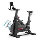 Bluearth Heimtrainer für Zuhause mit dynamischen LED-Lichteffekten, selbstbetriebener Ventilator Pro Livestreaming-Kurse, intelligente exklusive App, 136 kg Magnetwiderstand, Indoor Stationary Cycling