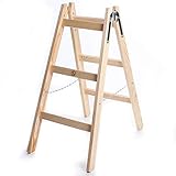 Holzleiter Standard 2x3 Stufen Zweiseitige Klappleiter Leiter Haushaltsleiter 150kg
